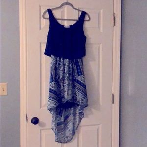 Emerald Sundae Peekaboo Back Boho High Low Dress |